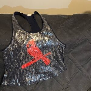 EUC PINK VS SEQUIN STL CARDINALS TANK TOP SIZE MEDIUM
